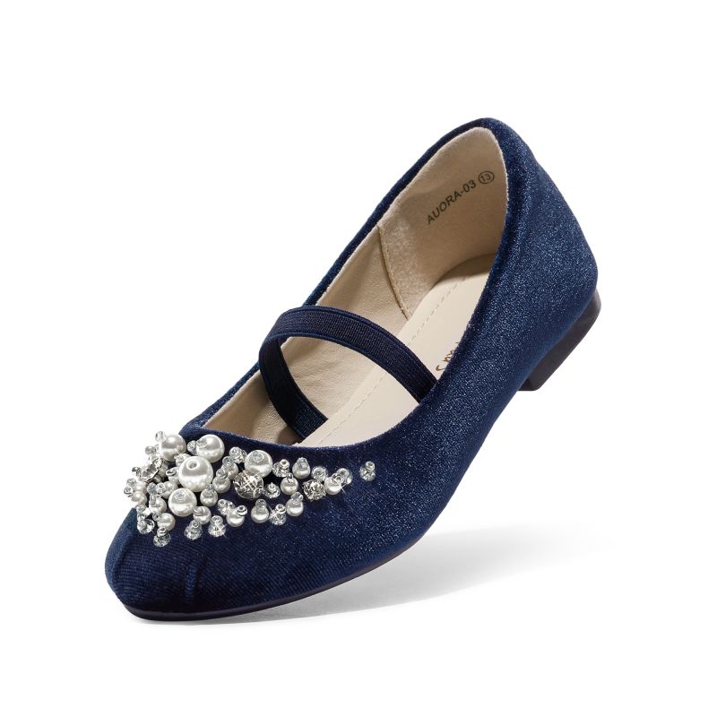 Girls navy cheap blue flats